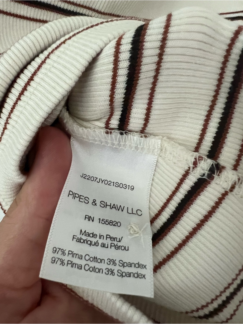 Veronica Beard Cream Top with Stripe Henley size Large - Picture 3 of 6